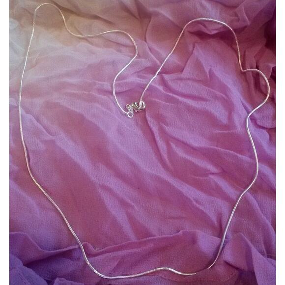 Sterling Silver 925 Plated 28 Inch Snake Chain Necklace New Thin 1/16th" Wide - Picture 1 of 1